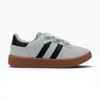 Tenis Gris Spimfer Tipo Samba con Velcro para Mujer: Estilo Retro y Confort