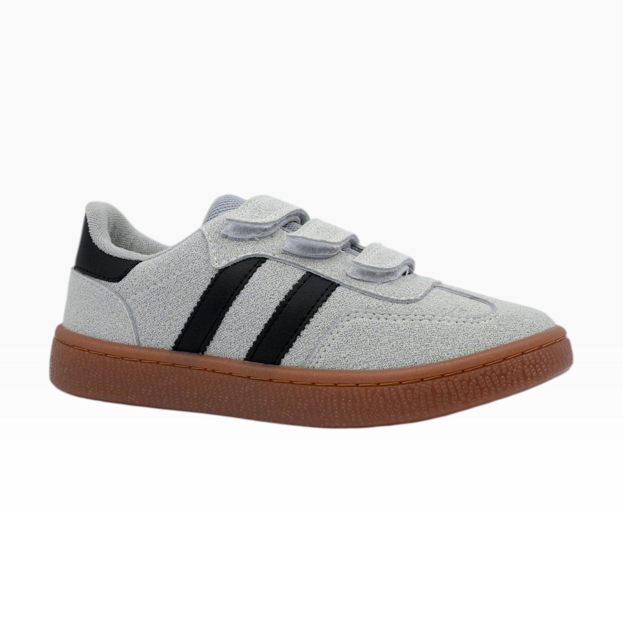 Tenis Gris Spimfer Tipo Samba con Velcro para Mujer: Estilo Retro y Confort